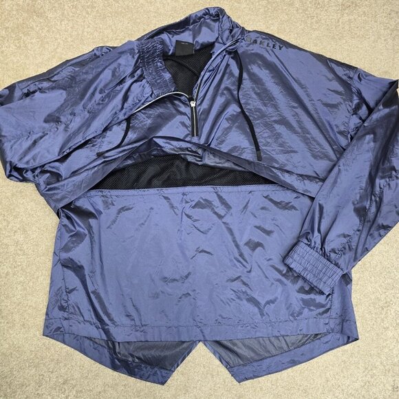 Oakley Women's Luxe Anorak 1/4 Zip Pullover Windbreaker Jacket Blue Indigo M - Picture 6 of 10